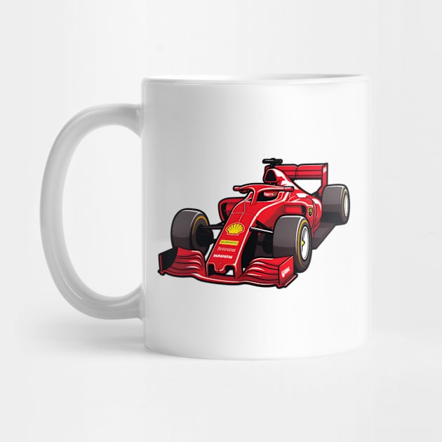 Red Formula 1 Car by Artifyio